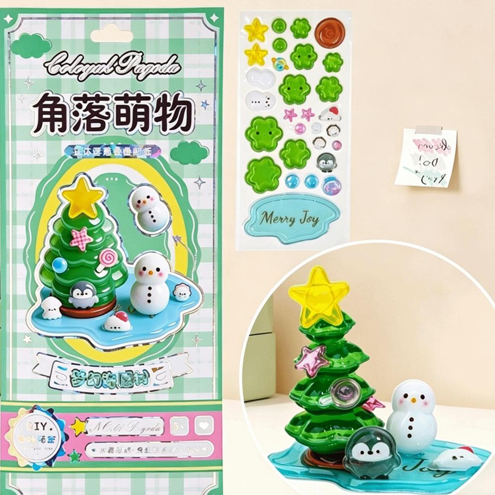 Funny DIY Decals Multifunctional Cartoon Embossed Decals 3D Crystal Stackable Stickers  Children Style K