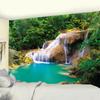 Waterfall Art Tapestry Forest Printed Large Wall Tapestries   Poster Living Room Bedroom Decoration Curtain Blanket Tapiz