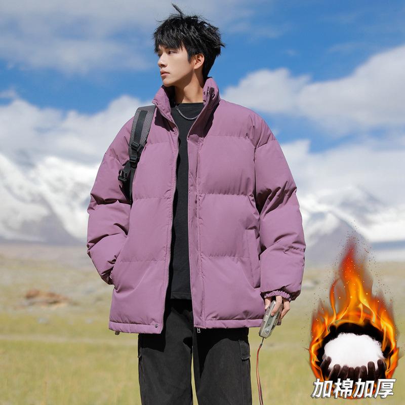 Men's stand-up collar cotton-padded clothes for boys' autumn and winter new loose windproof and cold-proof thickened warm cotton-padded 