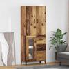 Wall Mounted Highboard Reclaimed Wood Look 69.5 x 34 x 180 cm Engineered Wood