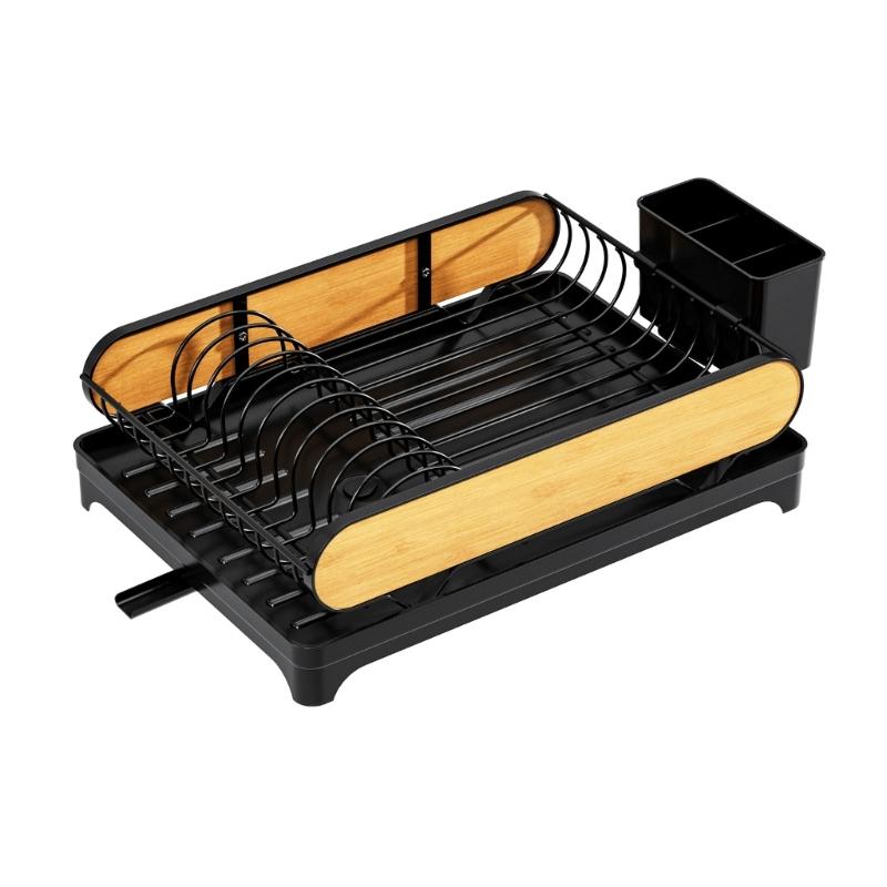 Multipurpose Dish Drainer Storage Rack Portable Dish Drying Stand with Adjustable Feet for Kitchen Organization