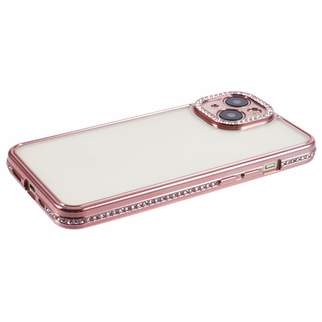 For iPhone 14 Plus Case Shiny Rhinestones Flexible TPU Phone Cover