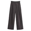 Fashion Style 2024 Autumn New Women's Clothing Easiest for Match Black High Waist Drape Straight-leg Pleated Pants Pants 3152521