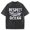 Newest Graphic Tshirt Respect The Ocean Turtle Streetwear SOFT Luxury T-Shirt Mens Oversized Washed Clothes