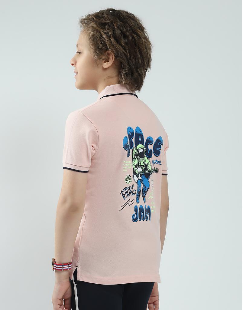 MONTE CARLO Boys's Regular Fit Printed Polo Half Sleeve T-Shirt