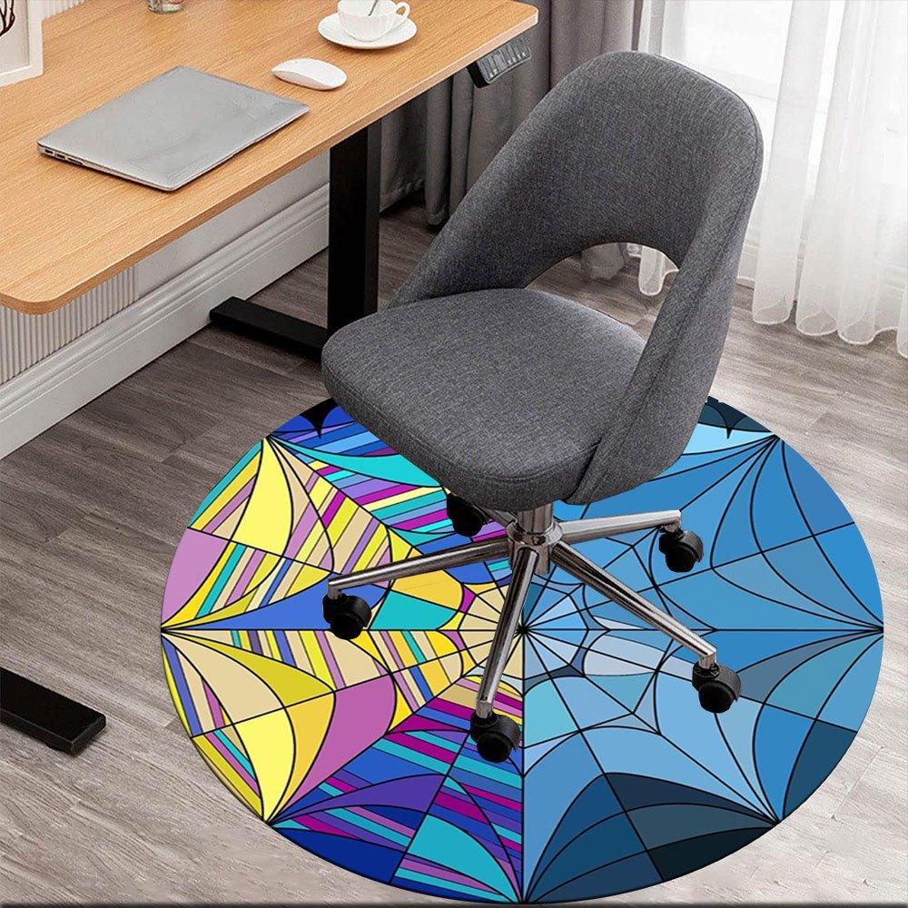 

Colorful Geometric Mandala Stained Glass Window PanelRound Non-Slip chair mat chair carpet for office Rugs for Office Decor Gift For Valentine s Day M 80cm by 80cm