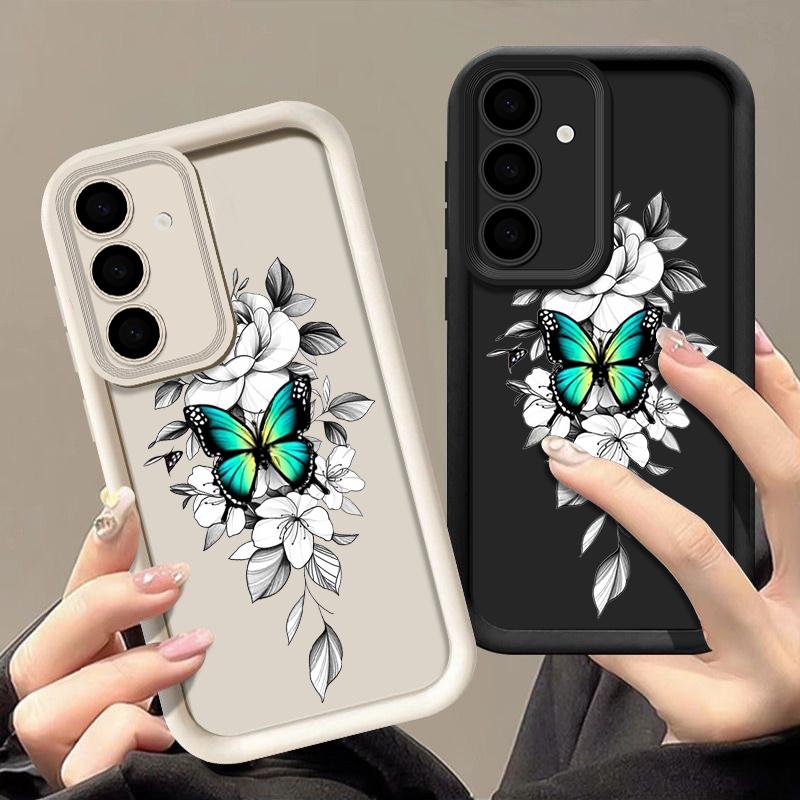 Case For Samsung Galaxy S24 S21 FE S25 S24 S23 S22 Ultra A56 A55 A54 A16 A15 A35 A25 5G Charming Butterfly Print TPU Phone Cover
