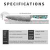 Professional Grade Kitchen Knife High-Class Chef's Knife Ergonomic Abalone Shell Handle Damascus Steel Chef Knives