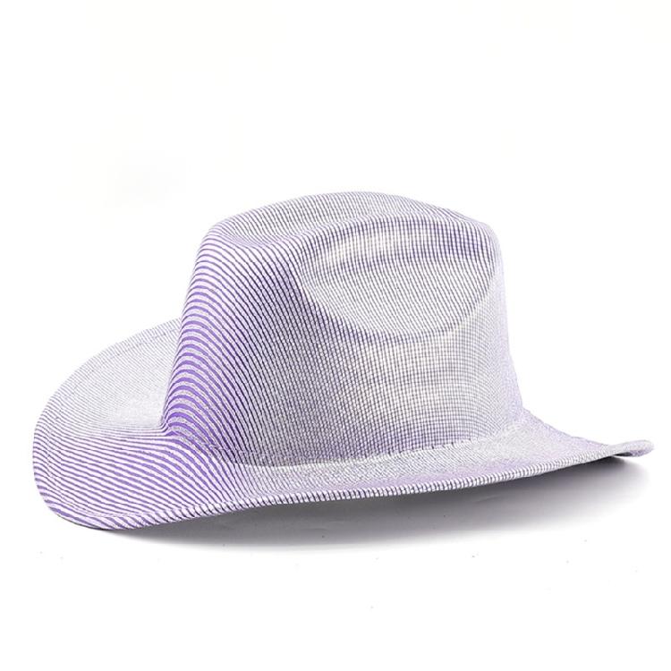 Fluorescence Western Hat Large Brims Knight Hat Cool Nightclub Hat Party Supply Large Brims Hat Shimmering Travel Sun Hat