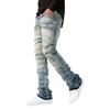 Men's Casual Mid-Rise Washed Trousers Retro Straight Slim Fashion Jeans