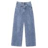 High-waisted Elastic Straight-leg Jeans Woman