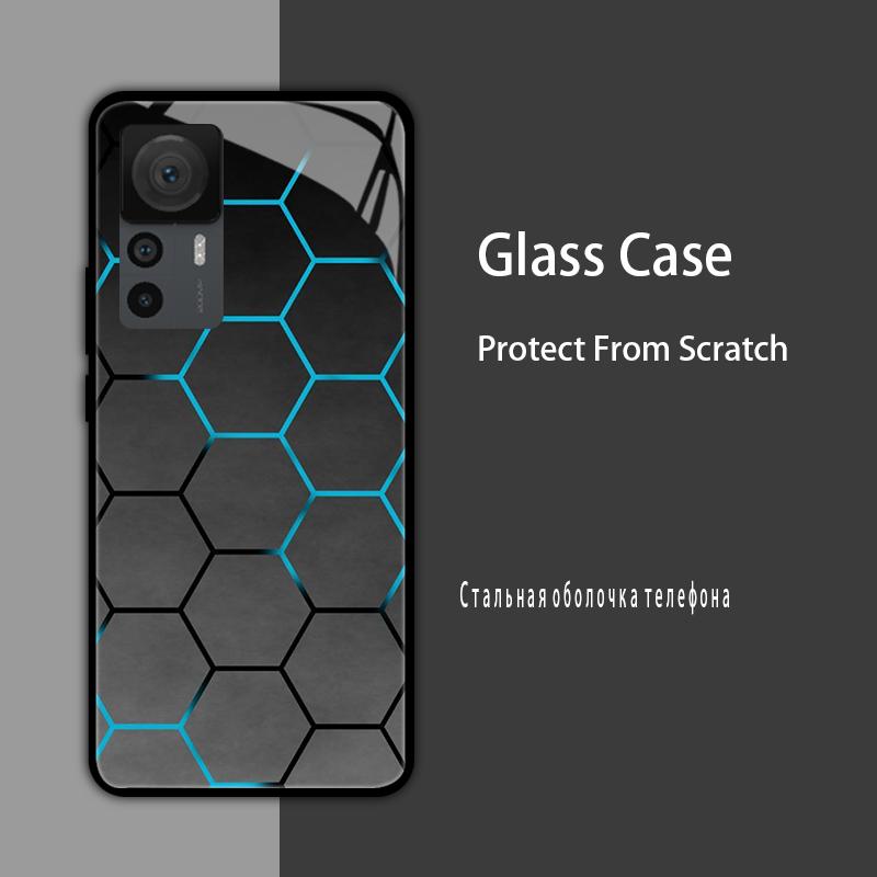 Cover in Vetro Temperato per Xiaomi 12T 12S 12X Custodia Rigida Posteriore per Telefono per Xiaomi 11T 10T 12T Pro 11 12 Lite Gusci Protettivi