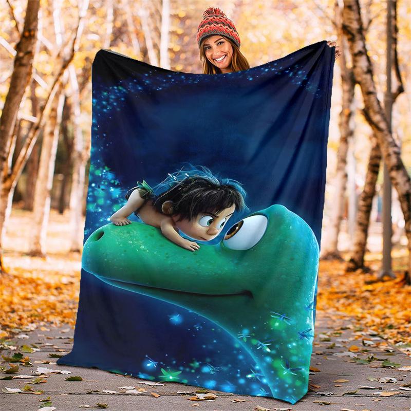 The Good Dinosaur Flannel Blanket Soft Warm All-Season Throw, Design for Camping, Car Travel, Hiking Sofa, Bed, Office Perfect Gift for Parties