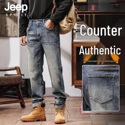 JEEP SPIRIT Men's Retro Straight Loose Jeans