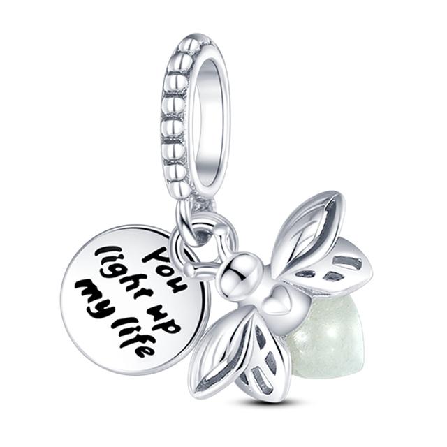 925 Silver Change Color Chameleon Charms Beads Glowworm Butterfly Pangolin Cat Dangle Fit Bracelet Necklace Diy Jewelry