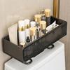 Toilet Tank Topper Basket Bathroom Organizer Over The Toilet Storage Rack Space Saving Above The Tank Mesh Shelf for Small Bathroom Storage