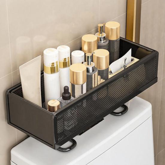 Toilettentank-Aufsatzkorb Badezimmer-Organizer Über dem WC-Aufbewahrungsregal Platzsparend Über dem Tank Maschenablage für Kleine Badezimmeraufbewahrung