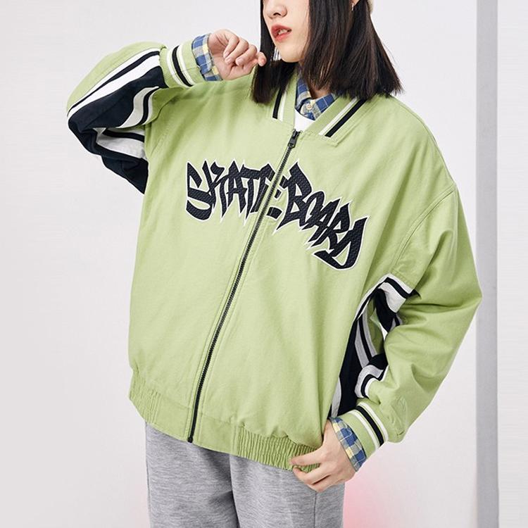 Anta Skateboard Series Woven Letter Print Sports Jacket Men Jackets Bamboo-Green 172218609-2