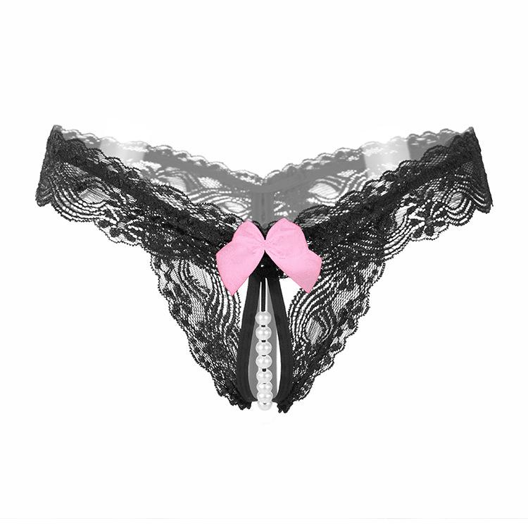 Sexy G-spot Temptation Ngerie, Vibration Free and Sexy Open Style Crotch Pearl Lace Underwear Sissy Panties Thongs Women Sexy