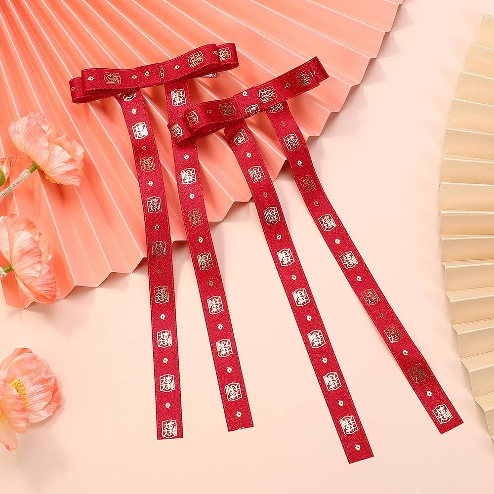 2pcs Long Tassel Ribbon Hairpin Cute Candy Bow Clip for Women Girls Party Gifts Headwear Side Clips Hair Accessories