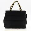 Salvatore Ferragamo Vala Chain Handbag AU-21 5251 Black Canvas Women Used