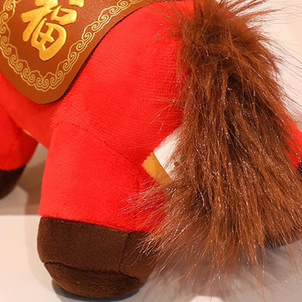 Cute Stuffed Horse Toy Mascot Dolls Zodiac Pony Figurine 2026 Horse Plush Doll Chinese New Year