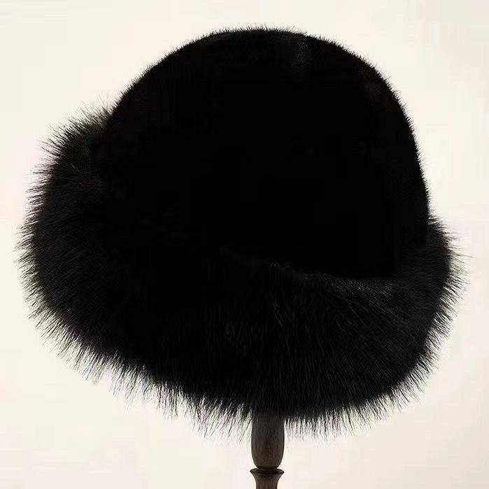 

Женские зимние меховые шапки из натурального норкового меха, шапка-бини, толстые теплые вязаные меховые шапки, женская модная меховая шапка