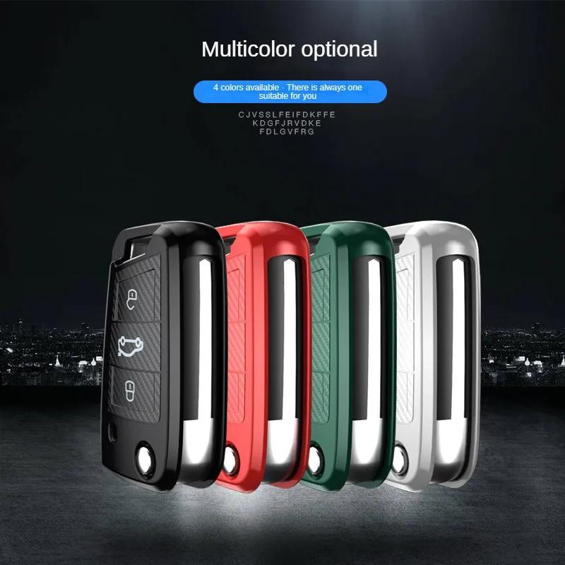 Bilnøkkelveske Deksel Skall Veske For Volkswagen VW Polo Golf 7 MK7 Tiguan Passat for Skoda Octavia Kodiaq Karoq for Seat Ateca Leon