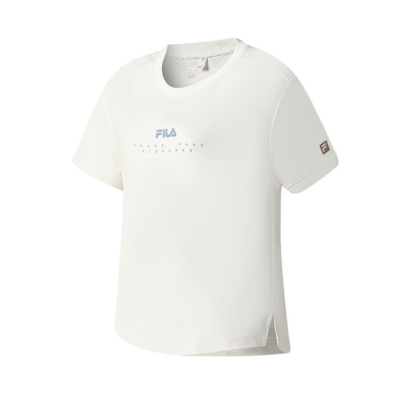 

New FILA Fitness T Shirts Women s Heron White WT A11W531111F-WT 165/84A/M