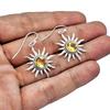 925 Sterling Silver Sun Earrings: Citrine Charm Earrings