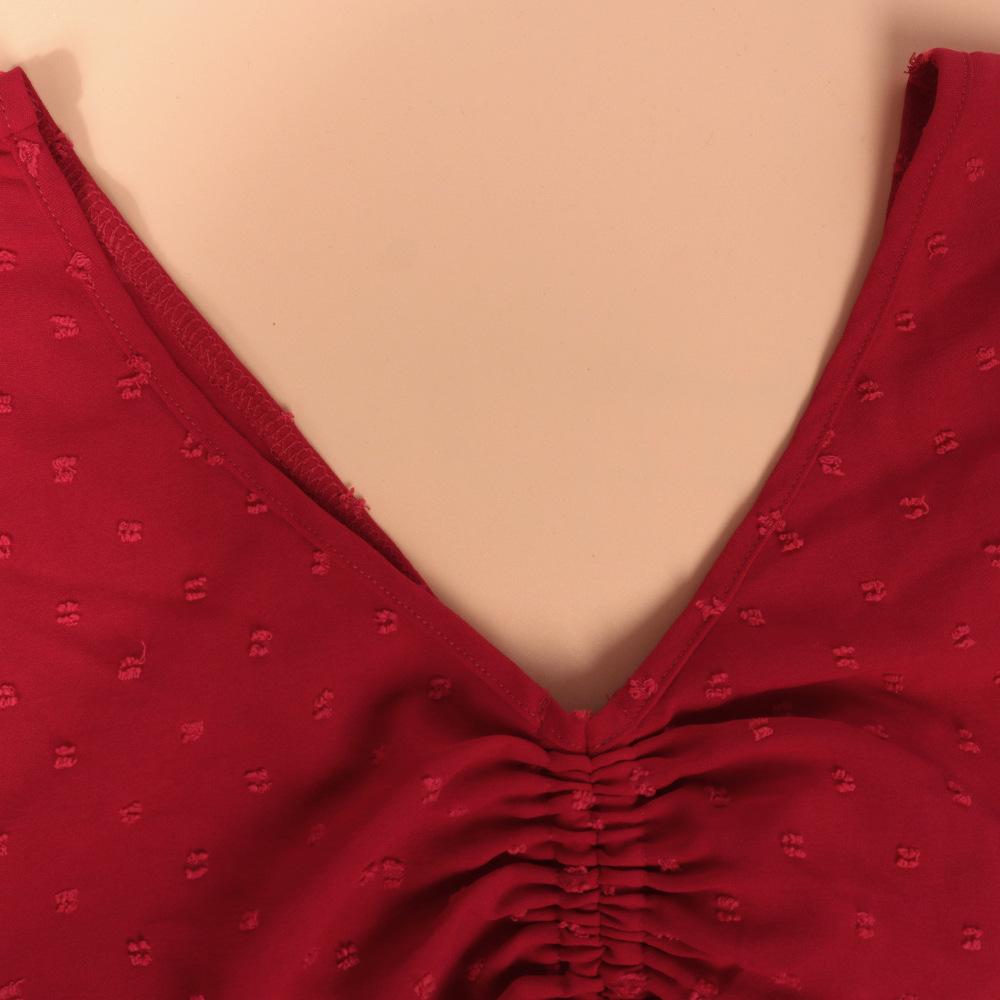 GMXIA Dámská móda Léto Jaro Jednobarevný potisk Neformální šaty se čtvercovým límcem s krátkým rukávem