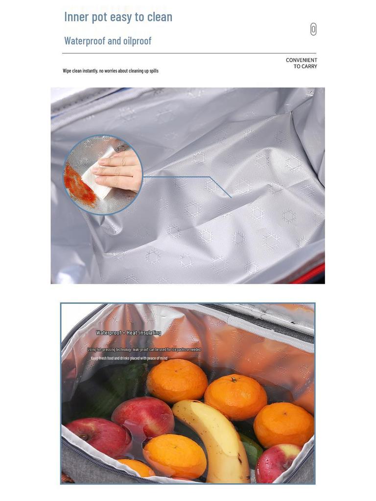 Vylepšená vodotěsná izolovaná taška na oběd z hliníkové fólie se silným uchem