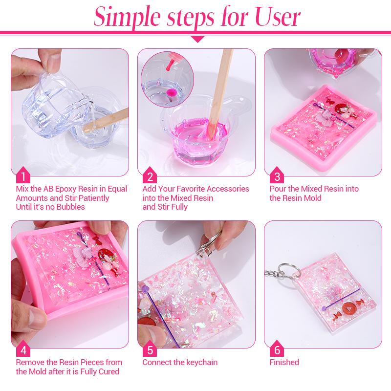 Heart Shape Keychain Casting Silicone Molds Dog Paw Print Resin Molds for Key Chain Pendant Making Epoxy Resin Craft Jewelry DIY