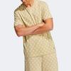 Adidas Neo Patterned Round Neck Casual T-Shirt Men Tops Prairie-Brown IA6412
