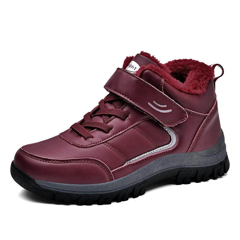 Winter velvet warm snow boots non-slip middle-aged and elderly walking shoes foot strength wool shoes Zhongbang heating shoes mother shoes