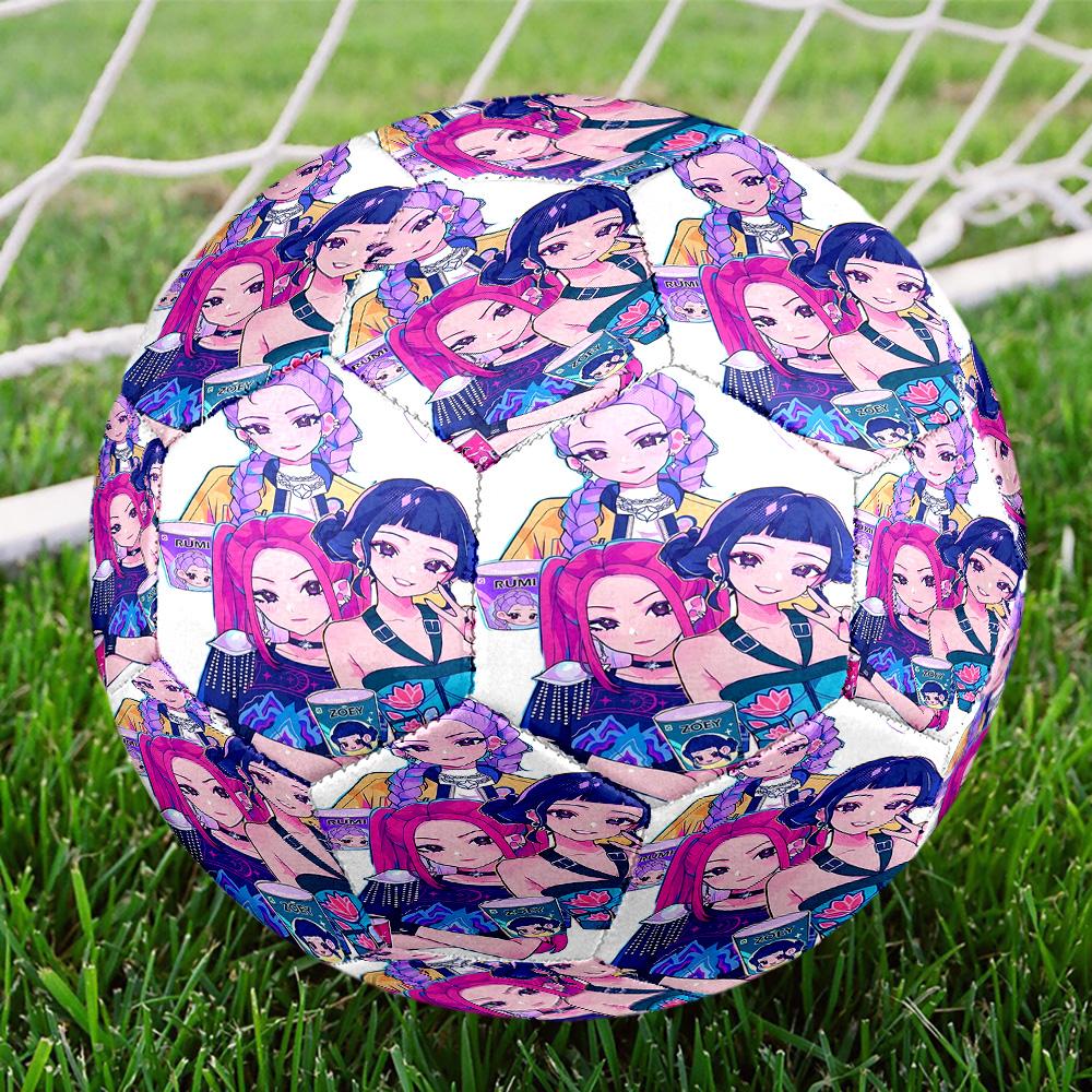 KPop Demon Hunters Print Size 5 Soccer Ball, Standard Match Football for Sports Game and Team Practice, Ideal Gift for Soccer Fans