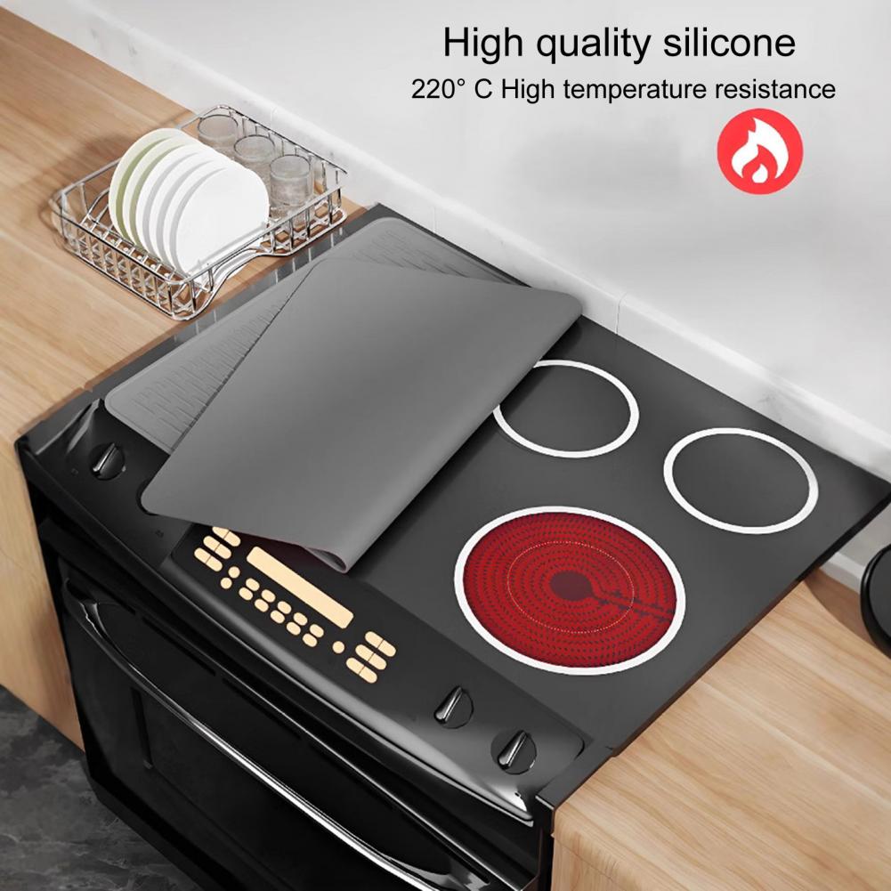 Silicone Stove Mat Pot Holder Mat Heat Resistant Silicone Stove Top Covers for Electric Stove Glass Cooktop Protector Kitchen