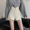 2024 Summer A-Line High-Waisted Button-Accent Wide-Leg Slimming Shorts