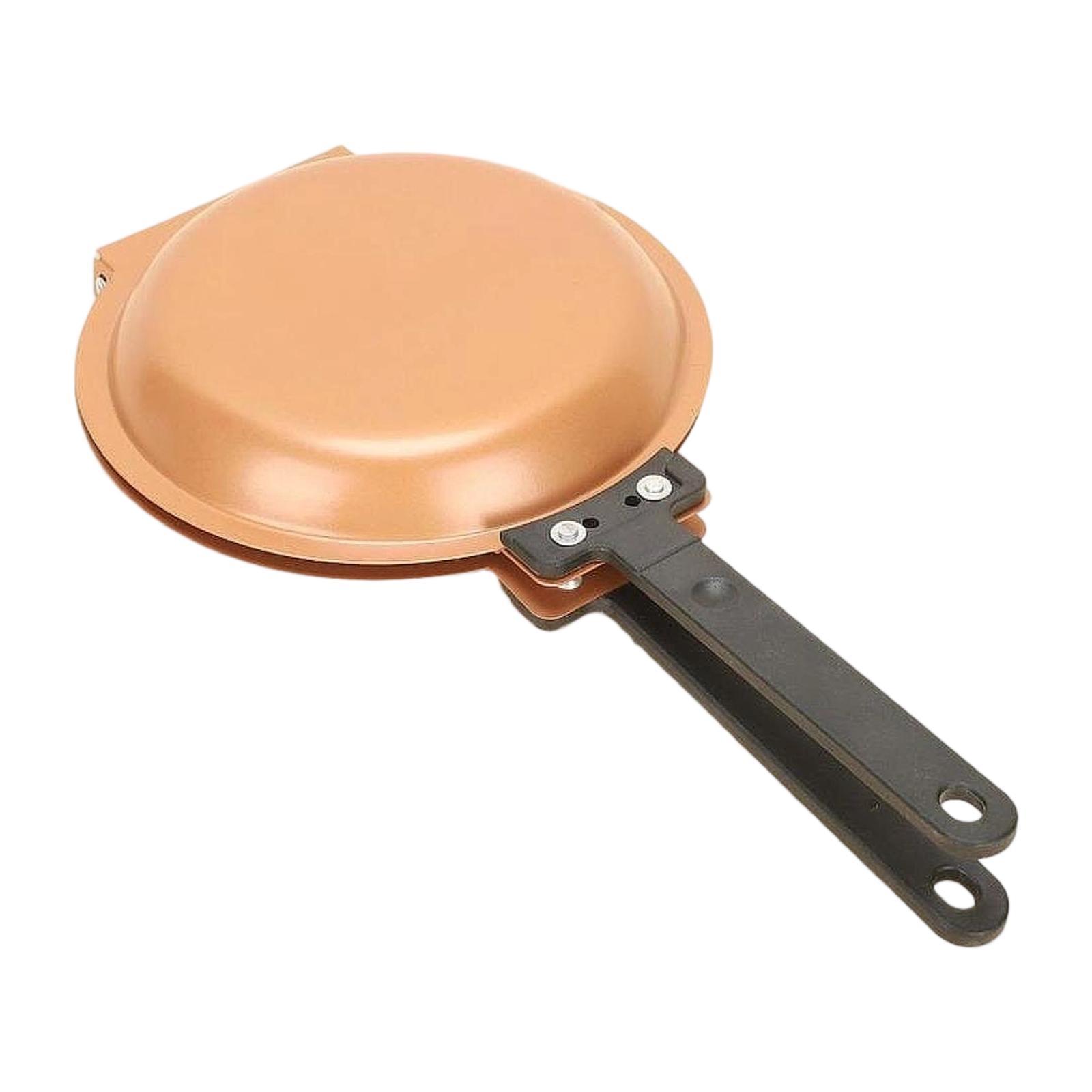 Double Side Frying Pan,Sandwich Make Easy to Clean,Nonstick,with Heat Resistant Handle,Pancake Griddle for Toast,Dessert Making