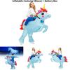 Adorable Light Blue Unicorn Pony Cartoon Costume For Halloween Festivities