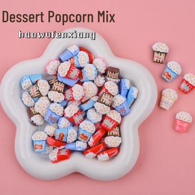Miniatur Popcorn Dessert Harz-Accessoires für Haarspangen & Rollenspiele