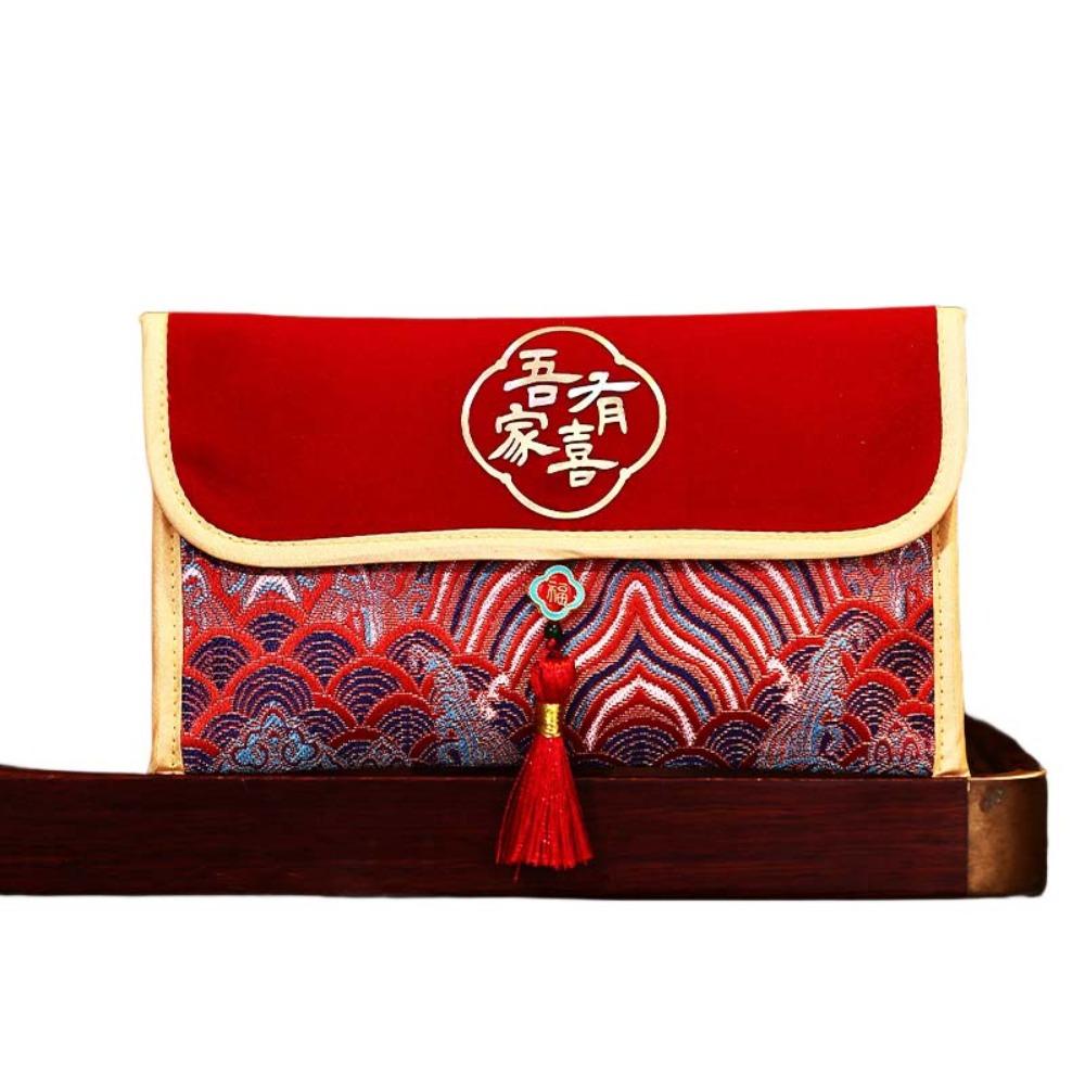 Brocade Cloth Tassel Brocade Red Envelope New Year Money Bag  Chinese Wedding