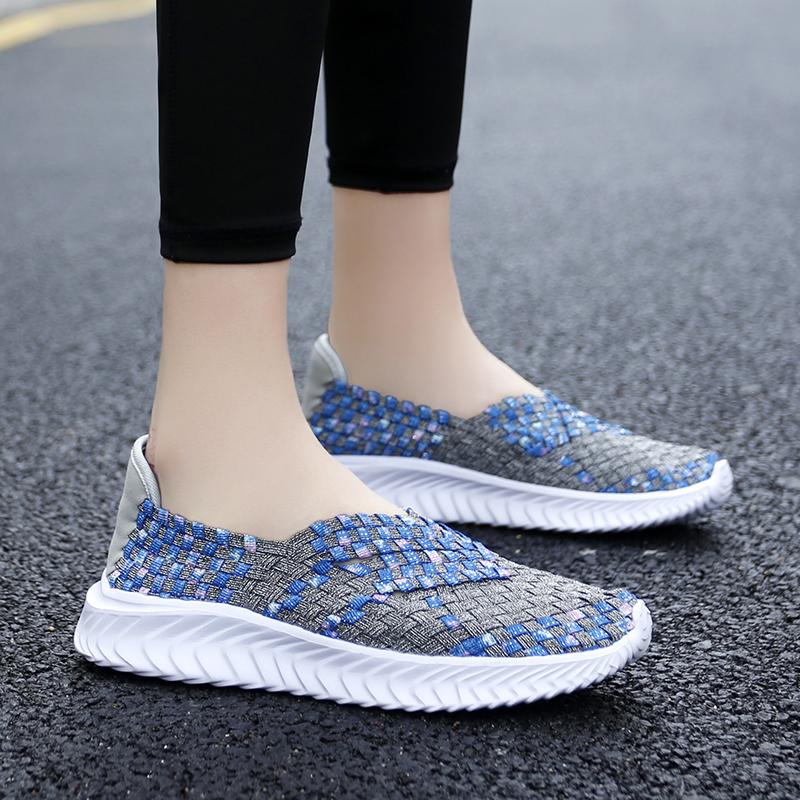 

Летние женские повседневные туфли без застежек большого размера на плоской подошве, мягкие пляжные прогулочные спортивные туфли, легкие, большие размеры EU: 40