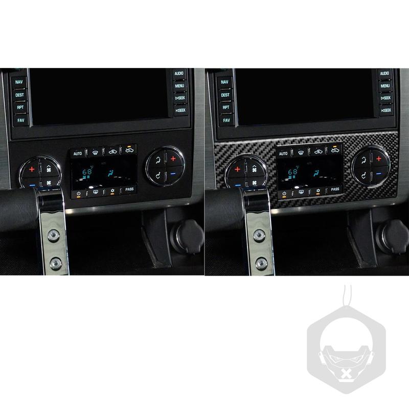For Hummer H2 2008 2009 Real Carbon Fiber Stickers Central Air Conditioner Adjustment Panel Car Accessories Interior Decorative