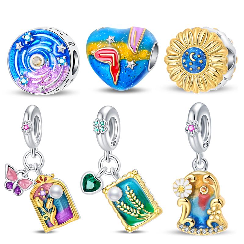Charm Bead Component Copper Metal Painter's Palette Artist High Quality Fine Jewelry Bead Components Pendant Bead Component Compatible With Authentic