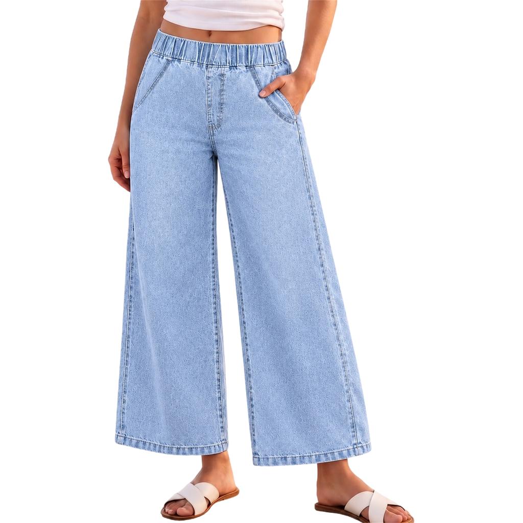 Women's High Waisted Wide Leg Straight Jeans Loose Fit Versatile Denim Pants for Spring Fall