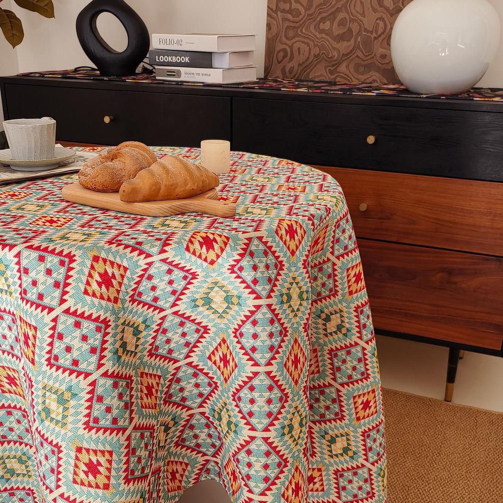 Monet Garden Vintage Oil Painting Jacquard Cotton Linen Tablecloth High-End Tv Cabinet Cover Towel Home Table Mat