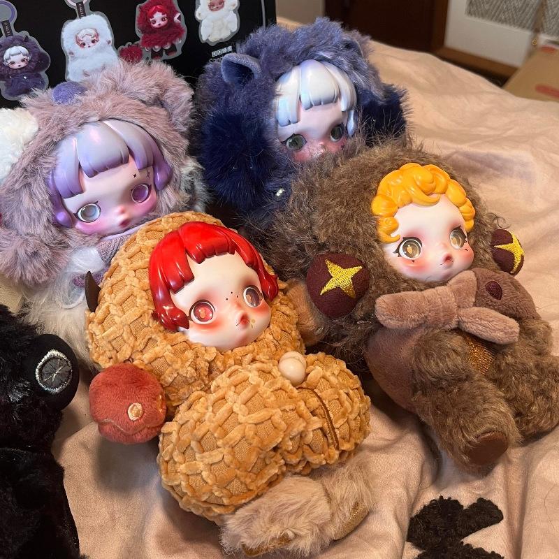 Skullpanda Plush  Toy Stuffed Doll Cute Anime Keychain Bag Pendant Ornaments