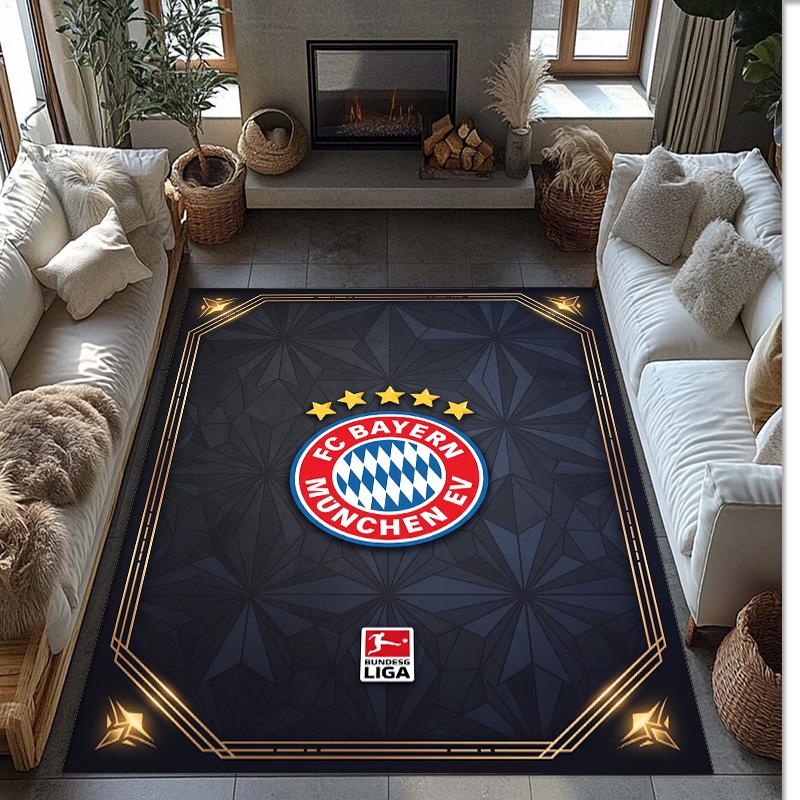 Tappeto Morbido Area Rug con Motivo Calcio Bayern Monaco Antiscivolo Tappeto per Pavimento Interno Tappetino Decorazione Sportiva per Camera da Letto