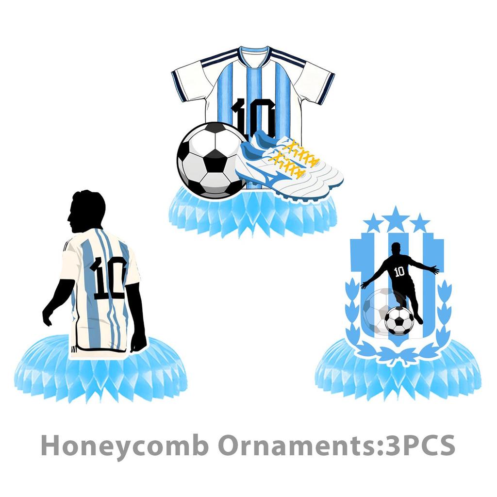 Pacchetto Festa Stella del Calcio Messi: Piatti, Tazze, Bandierine, Decorazioni per Torta